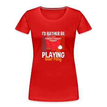 Fêtes de la bière Ivrognes - T-shirt bio Premium Femme - rouge - Devant - Mia (176cm)
