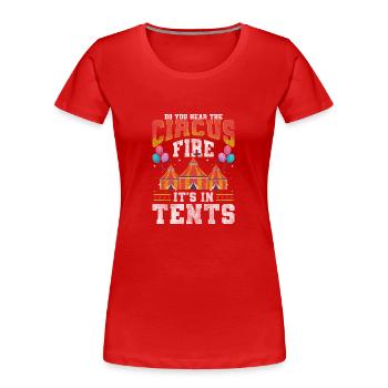 Chapiteau de cirque Musique Animaux - T-shirt bio Premium Femme - rouge - Devant - Mia (176cm)