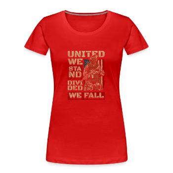 Vereinigte Staaten Patriot Nation Amerikanisch - Frauen Premium Bio T-Shirt - Rot - Vorne - Mia (176cm)