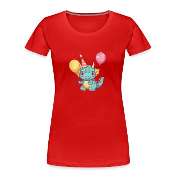 Dinosaurier triceratops Geburtstag Comic - Frauen Premium Bio T-Shirt - Rot - Vorne - Mia (176cm)
