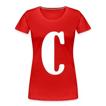 C - Women's Premium Organic T-Shirt - red - Front - Mia (176cm)