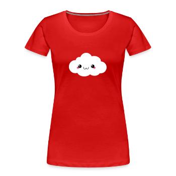 Happy Kawaii Cloud (nuage) - T-shirt bio Premium Femme - rouge - Devant - Mia (176cm)