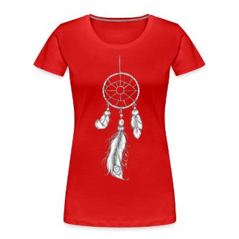 ATTRAPPE REVE 1 - T-shirt bio Premium Femme - rouge - Devant - Mia (176cm)