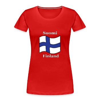 Finnland Finnland Flagge - Frauen Premium Bio T-Shirt - Rot - Vorne - Mia (176cm)