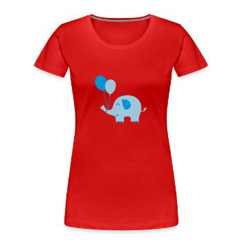 Doux drôle d'éléphant de bébé avec des ballons - T-shirt bio Premium Femme - rouge - Devant - Mia (176cm)