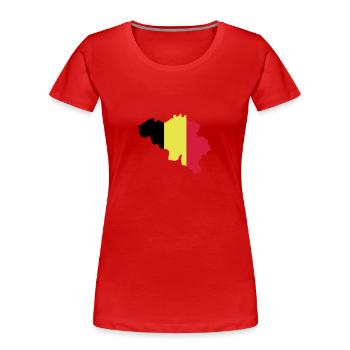 Belgien - Frauen Premium Bio T-Shirt - Rot - Vorne - Mia (176cm)