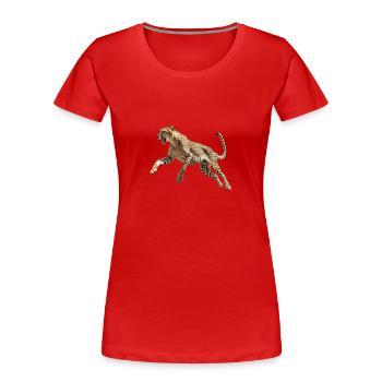 Gepard - Frauen Premium Bio T-Shirt - Rot - Vorne - Mia (176cm)