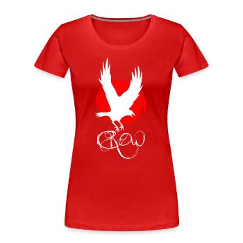 Rabe Krähe Crow - Frauen Premium Bio T-Shirt - Rot - Vorne - Mia (176cm)
