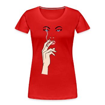 Smoking Hot - Frauen Premium Bio T-Shirt - Rot - Vorne - Mia (176cm)