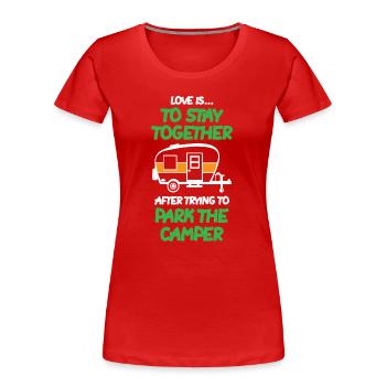 The Camper Van - Frauen Premium Bio T-Shirt - Rot - Vorne - Mia (176cm)
