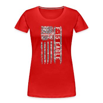 F-15 Eagle Amerikanische Flagge Militärtarnung F15 - Frauen Premium Bio T-Shirt - Rot - Vorne - Mia (176cm)
