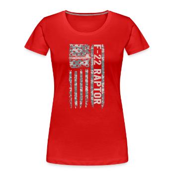 F-22 Raptor American Flag Military Camouflage F22 - Women's Premium Organic T-Shirt - red - Front - Mia (176cm)