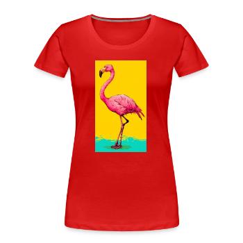 Flamant - T-shirt bio Premium Femme - rouge - Devant - Mia (176cm)