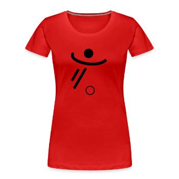 Fußballspieler - Frauen Premium Bio T-Shirt - Rot - Vorne - Mia (176cm)