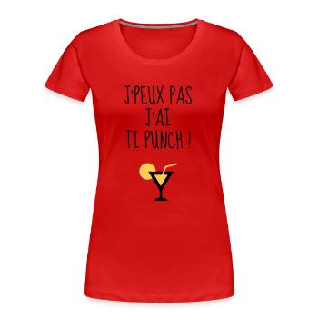 Guadeloupe / 971 / Guadeloupéen / Guadeloupéenne - T-shirt bio Premium Femme - rouge - Devant - Mia (176cm)
