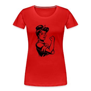 we can do it - Frauen Premium Bio T-Shirt - Rot - Vorne - Mia (176cm)