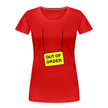 out of order - Frauen Premium Bio T-Shirt - Rot - Vorne - Mia (176cm)