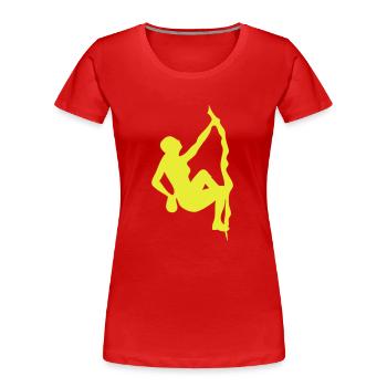 climbing sport - Women's Premium Organic T-Shirt - red - Front - Mia (176cm)