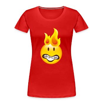 Smiley Burning - T-shirt bio Premium Femme - rouge - Devant - Mia (176cm)