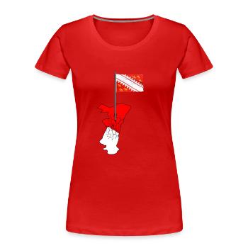 Elsass Flagge - Frauen Premium Bio T-Shirt - Rot - Vorne - Mia (176cm)