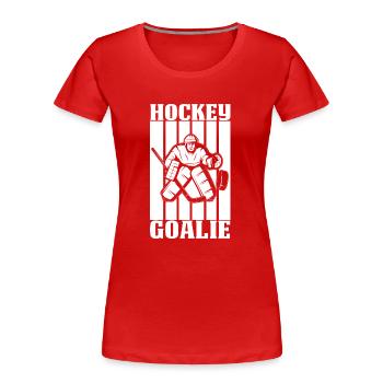 Hockey Goalkeeper Ice Hockey Goalkeeper Sports Club - Women's Premium Organic T-Shirt - red - Front - Mia (176cm)
