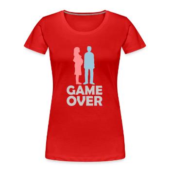 Game Over schwangere Frau - Frauen Premium Bio T-Shirt - Rot - Vorne - Mia (176cm)