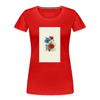 Coquelicots - T-shirt bio Premium Femme - rouge - Devant - Mia (176cm)