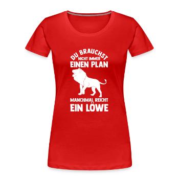 Löwe Löwen - Frauen Premium Bio T-Shirt - Rot - Vorne - Mia (176cm)