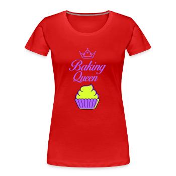 baking queen - Women's Premium Organic T-Shirt - red - Front - Mia (176cm)
