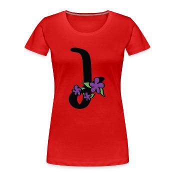 J wie jugendlich - Frauen Premium Bio T-Shirt - Rot - Vorne - Mia (176cm)