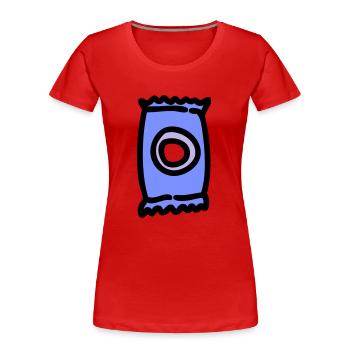 Bonbons sucrés : Indulgence sucrée dans un emballage - T-shirt bio Premium Femme - rouge - Devant - Mia (176cm)