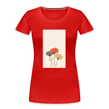 Ginkgo - T-shirt bio Premium Femme - rouge - Devant - Mia (176cm)