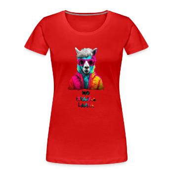 Pas de drame lama / votre alpaga - T-shirt bio Premium Femme - rouge - Devant - Mia (176cm)