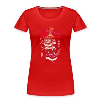 Japan katana vintage sushi - Women's Premium Organic T-Shirt - red - Front - Mia (176cm)