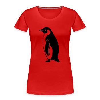 Pingouin - T-shirt bio Premium Femme - rouge - Devant - Mia (176cm)