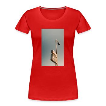 schild - Frauen Premium Bio T-Shirt - Rot - Vorne - Mia (176cm)