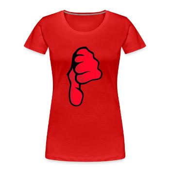 Thumbs down - Women's Premium Organic T-Shirt - red - Front - Mia (176cm)