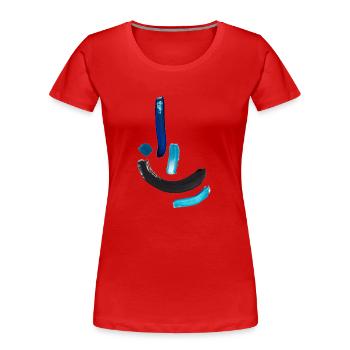 Blue Tee - Frauen Premium Bio T-Shirt - Rot - Vorne - Mia (176cm)