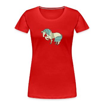 Pony - Frauen Premium Bio T-Shirt - Rot - Vorne - Mia (176cm)