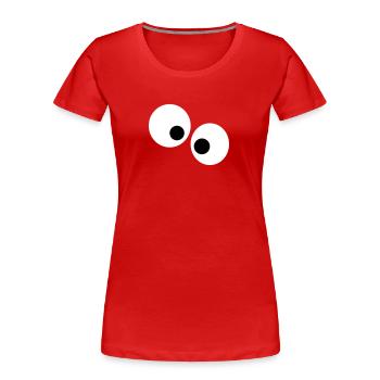 Lustige Augen - Frauen Premium Bio T-Shirt - Rot - Vorne - Mia (176cm)