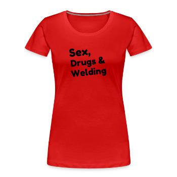 Welding Welder Schweißer Soudage Soudeur - Women's Premium Organic T-Shirt - red - Front - Mia (176cm)
