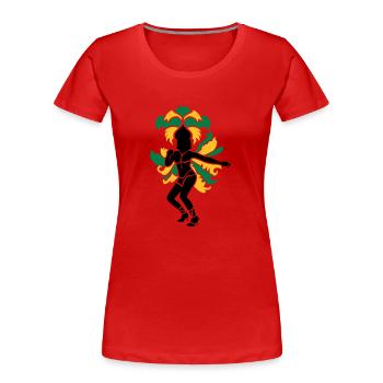 Samba - Frauen Premium Bio T-Shirt - Rot - Vorne - Mia (176cm)