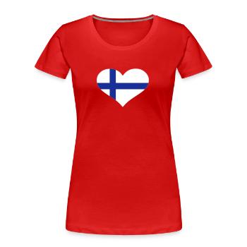 Finnland - Frauen Premium Bio T-Shirt - Rot - Vorne - Mia (176cm)