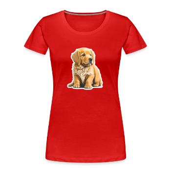 Cute puppy / puppy Golden Retriever - Women's Premium Organic T-Shirt - red - Front - Mia (176cm)