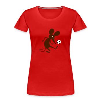 Fussballmaus - Frauen Premium Bio T-Shirt - Rot - Vorne - Mia (176cm)