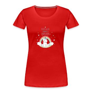 Unicorn - Frauen Premium Bio T-Shirt - Rot - Vorne - Mia (176cm)