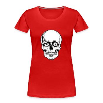 Crazy Skull - Frauen Premium Bio T-Shirt - Rot - Vorne - Mia (176cm)