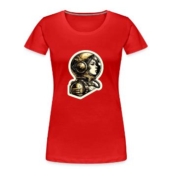 Space girl - Women's Premium Organic T-Shirt - red - Front - Mia (176cm)
