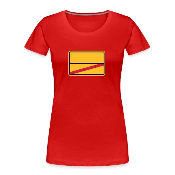 Ortsschild - Frauen Premium Bio T-Shirt - Rot - Vorne - Mia (176cm)