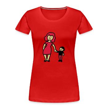 Mutter / Oma + Kind 3 - Frauen Premium Bio T-Shirt - Rot - Vorne - Mia (176cm)